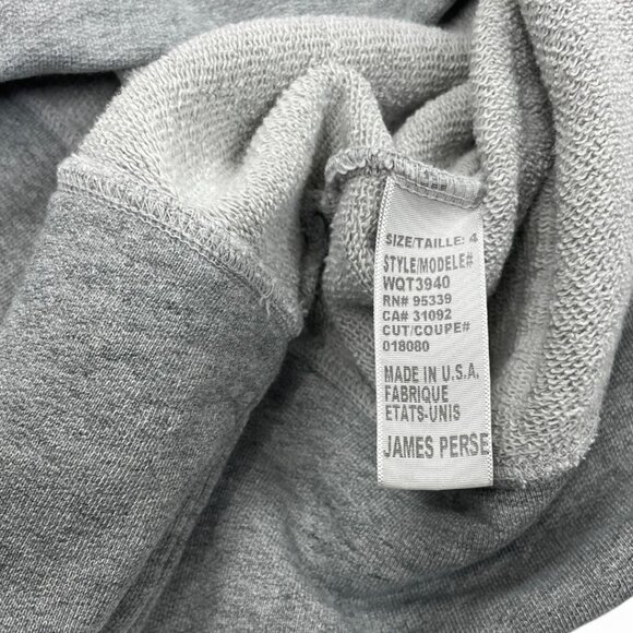 James Perse Gray Hooded Hoodie Sweatshirt 3/4 Sleeve Pullover Pockets Women's 4 - Picture 7 of 9